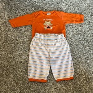 Halloween Pumpkin Outfit 0-3m girl orange shirt and pant set